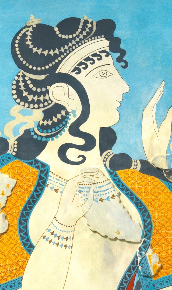 Ein Ausschnitt aus einem minoischen Fresco, den die Autorin zur Darstellung von Pasiphaë, der minoischen Königin, gewählt hat.