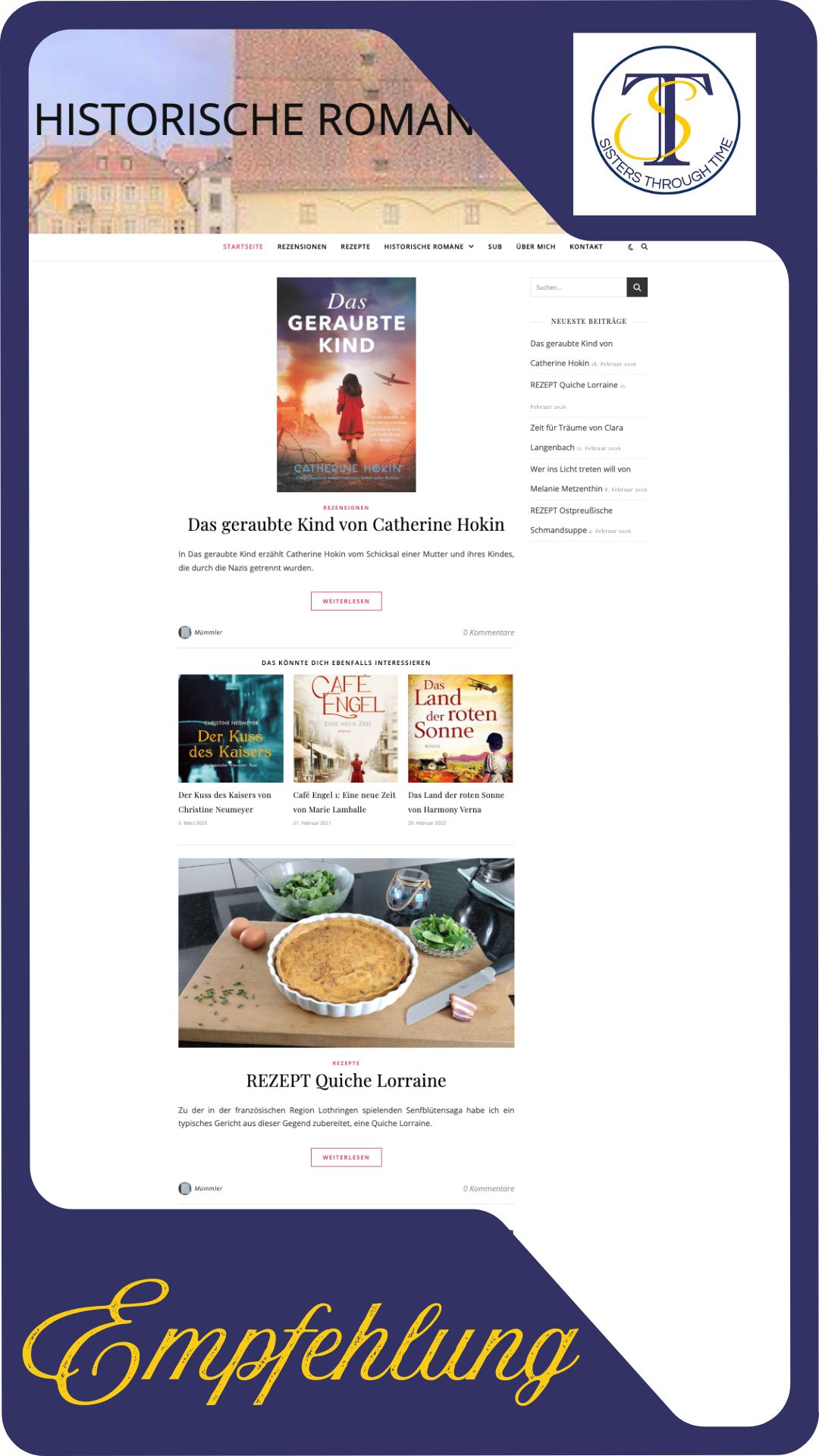 Historische Romane und Rezepte – Homepage