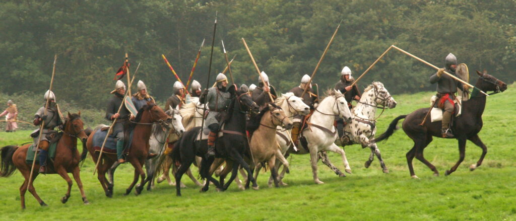 Normannische Kavallerie in der Schlacht von Hastings